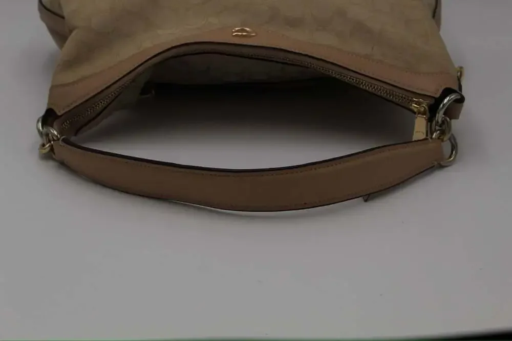 Coach F34824 Ivie Hobo Bag Khaki Light Khaki Signature Jacquard